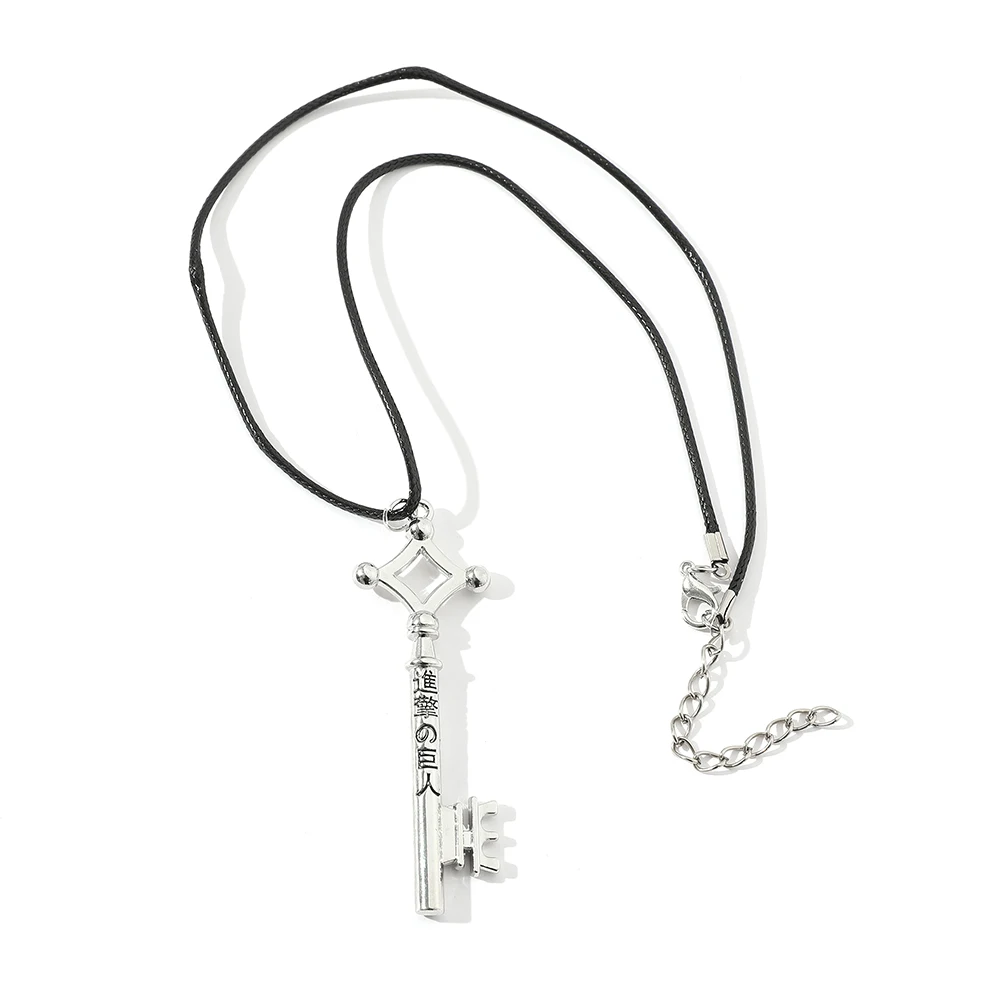 Anime Attack On Titan Allen Key Necklace Leather Pendant Anime Peripheral Necklace For Women Men
