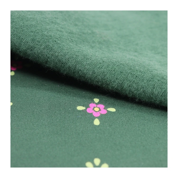 
High Quality Knit Organic Cotton Spandex Fleece with discharge print 