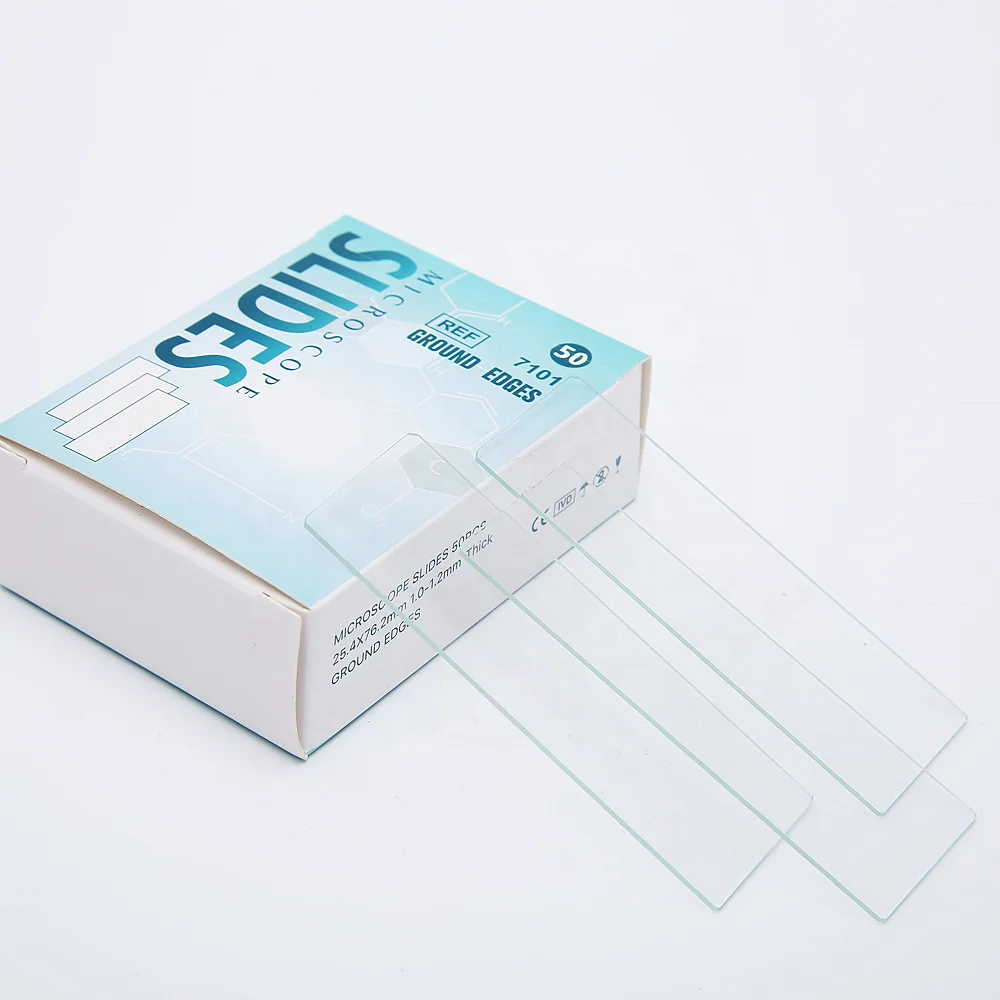 7101 Factory manufacture lab plain microscope glass slide with ground edge
