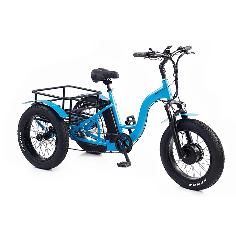 ZUKKA 20 Inch Fat Tire Electric Tricycle Alloy Frame E-Trike With Front Hub Motor 36V500W and 15Ah Lithium Battery