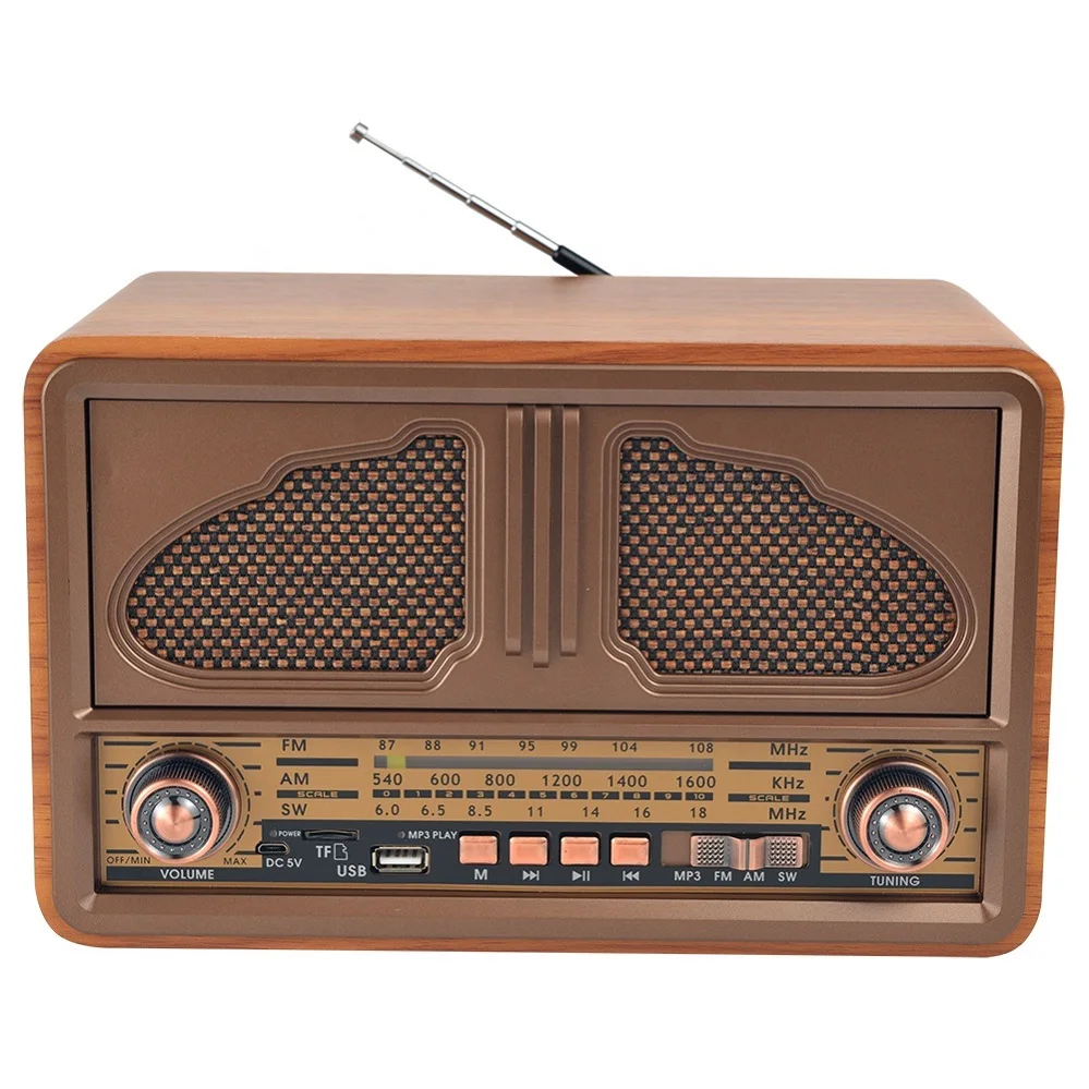 2022 fm am sw 3 band wooden radio ac dc dsp fm radio rechargeable fm radio PX-82BT