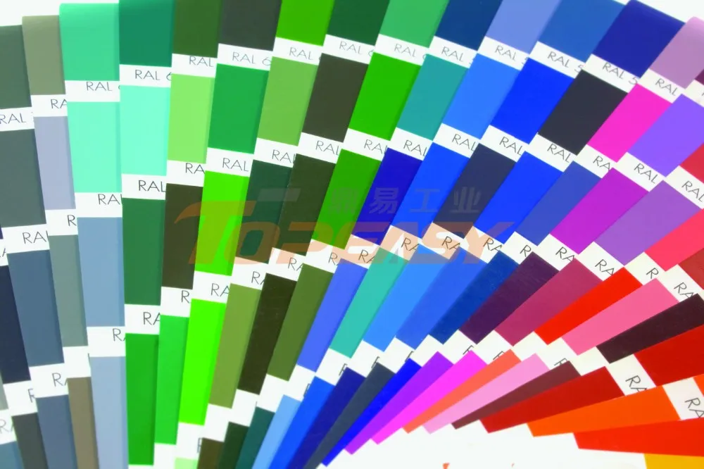Pantone Sizing Chart Satin Gloss Epoxy Polyester Powder Paint Coating