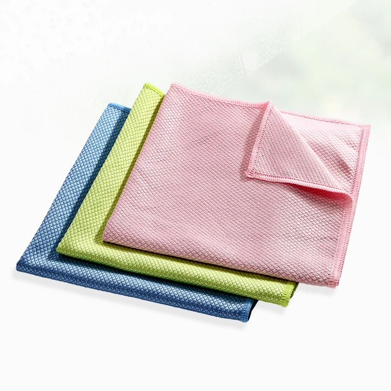 Custom Household Microfiber Fish Scale Cleaning Cloth Fishscale Cloth  Kitchen Dish Towel Microfiber Cleaning Towel