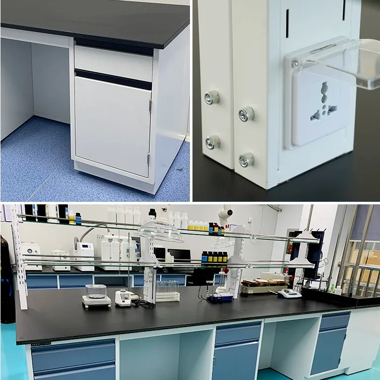 Commercial School Laboratory Furniture Physics Anti Chemicals Phenolic Resin Lab Table Side Wall Bench With Sink