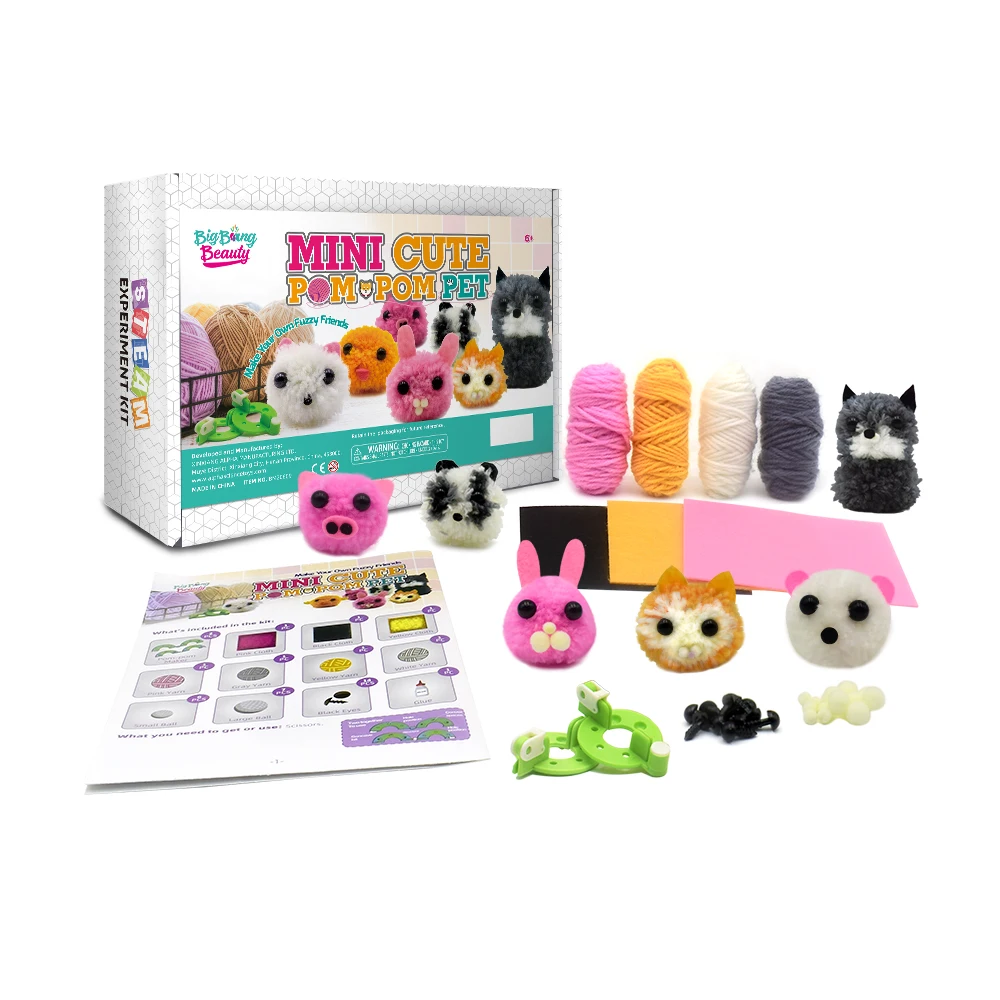2023 Popular Hot Selling Children Pom Pom Making DIY Craft STEM science educational Craft Toys for 6+