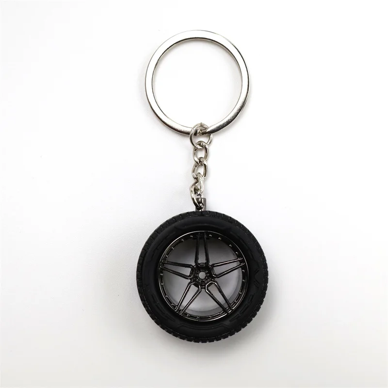 Wheel Hub shape Key chains Custom Metal Auto Car Parts Keychain Wheel Rim Key Rings