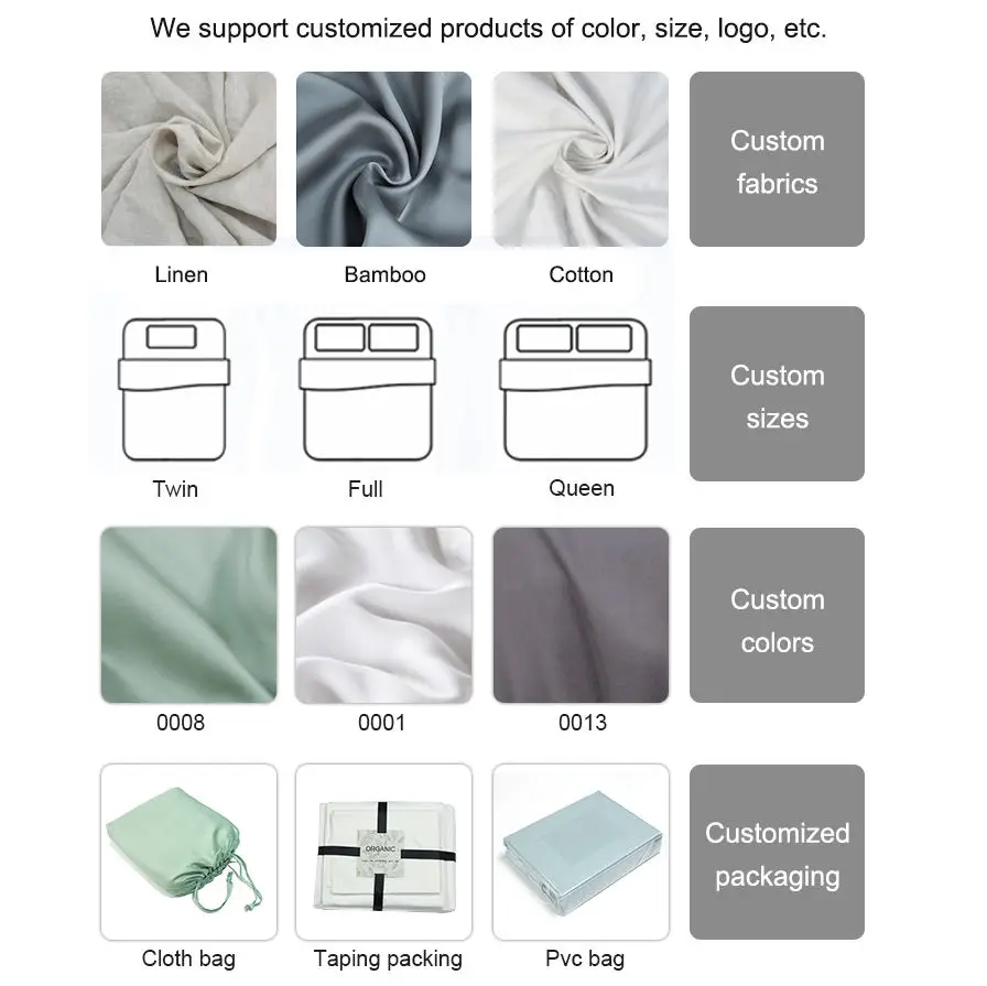 Drap De Lit Juego De Cama 100% Natural Pure Flax Linen Hemp 170 Gsm Linen Duvet Cover Bedding Set