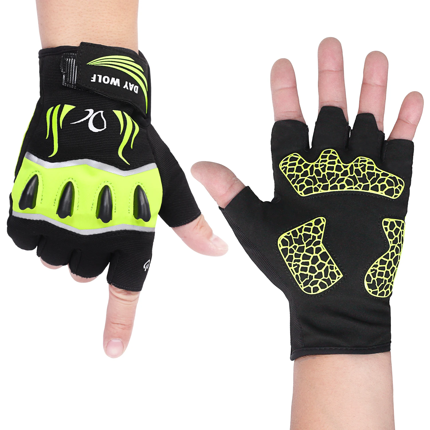 Manufactory Night Waterproof  Led Light Luminous Gloves Rescue Tools Outdoor Gear Cycling Practical Durable Fingerless Gloves