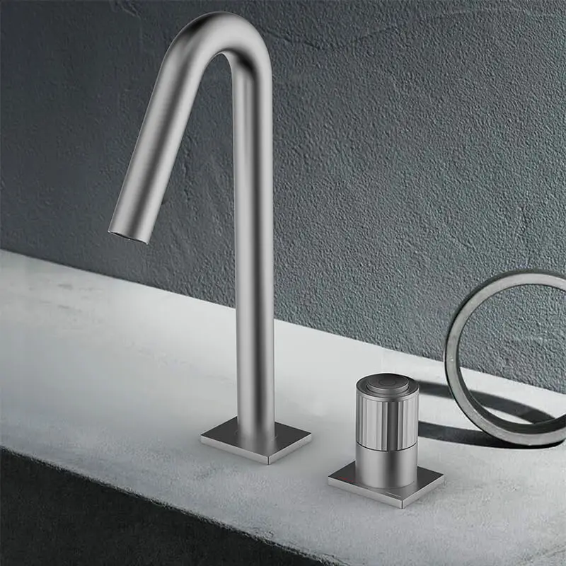 Cheap price brushed gold bathroom faucet Solid Brass Custom Modern Basin Mixers