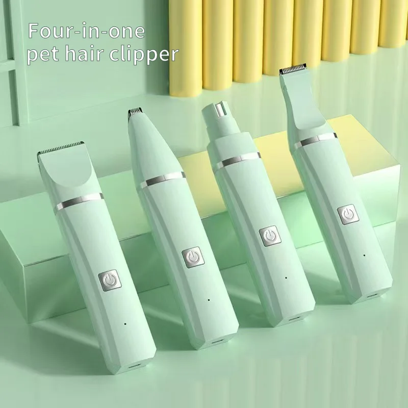 4 in 1 Low-noise  Pet Hair Clipper Trimmer Shaver Grooming Set Cordless Dog Cats Nail Grinder Hair Clipper Dog Pet Trimming Set