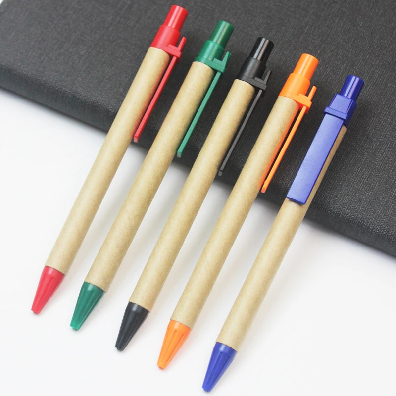 Wholesale Eco-friendly Craft Paper Cheap Ballpoint Pen With Logo Customized