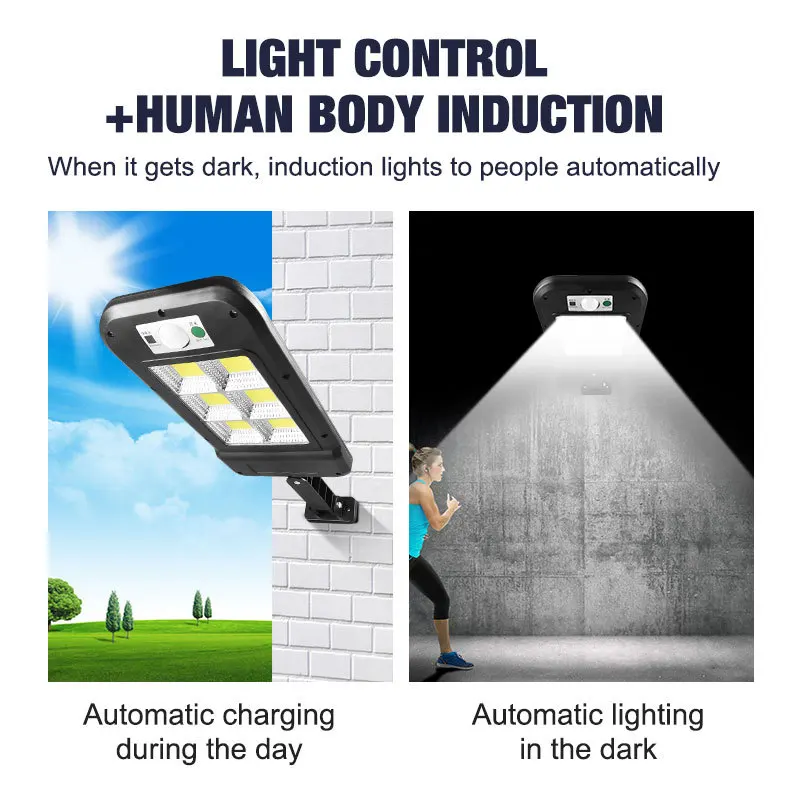 Solar Street Lights Outdoor Solar Lamp with 3 Light Mode