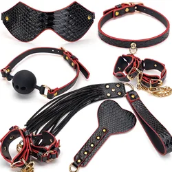 Luxury Leather Alligator Pattern BDSM Bondage Set Adult Erotic Sex Toys with Wholesale Price