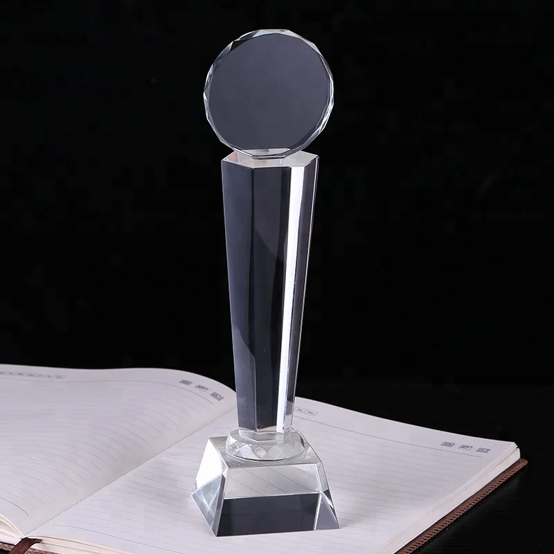 New design crystal glass material business award K9 crystal trophy plaque OEM Personalized crystal plaque trophy