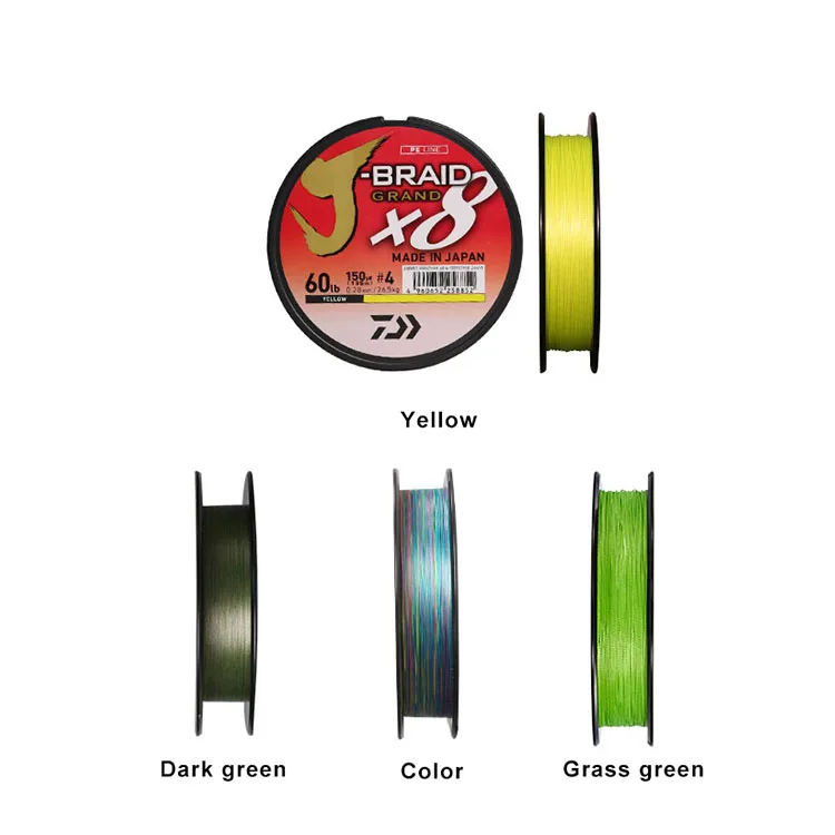 DAIWA новый продукт цветной леска J-BRAID GRAND pe плетеная 8 strands супер