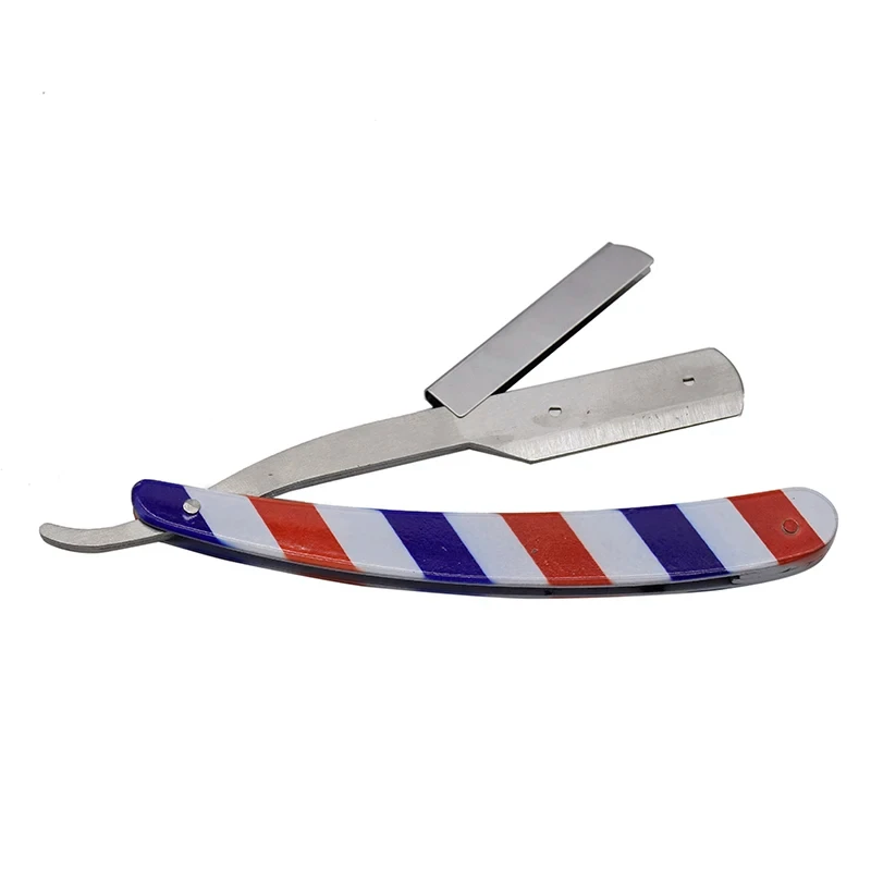 Men Shaving Barber Tools Hair Razor and Blades Antique Black Folding Shaving Knife Stainless Steel Straight razor Holder