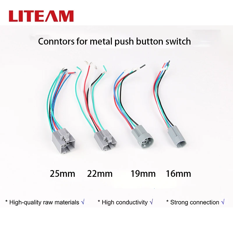 12mm 16mm 19mm 22mm Flattest Metal Momentary Waterproof 250V  Push Button Switch 2 pin Ball Head push button switch