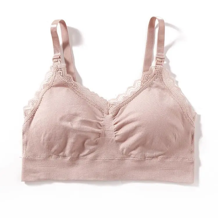 
Good Quality Wholesale Womens Underwear Bra Wirefree Comfortable Breathable Maternity Bra breast feeding bra 