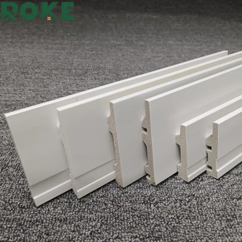 ROKE Factory 140 Mm 150 Mm Kitchen Plinth  Pvc Plastic Panel Toe Board Extrusion Profiles Brushed Skirting Board With Leg