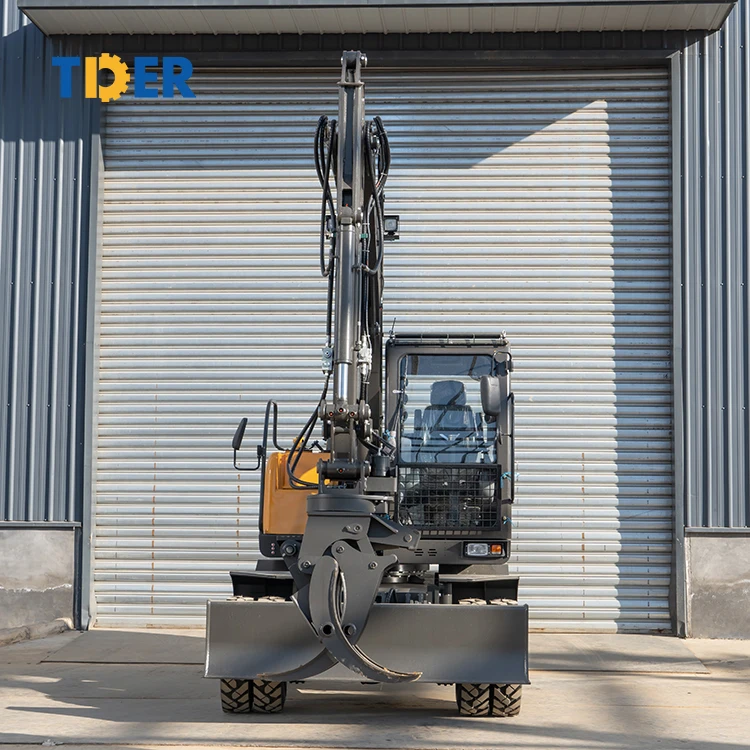TDER Customize Logo diesel engine TWE 8500KG 8.5ton wheeled excavator with attachment
