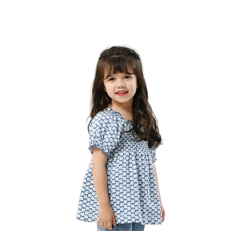 High Quality Children Clothes Frock Design Baby Girl Kids Fancy Print Colorful Party Wear Dress
