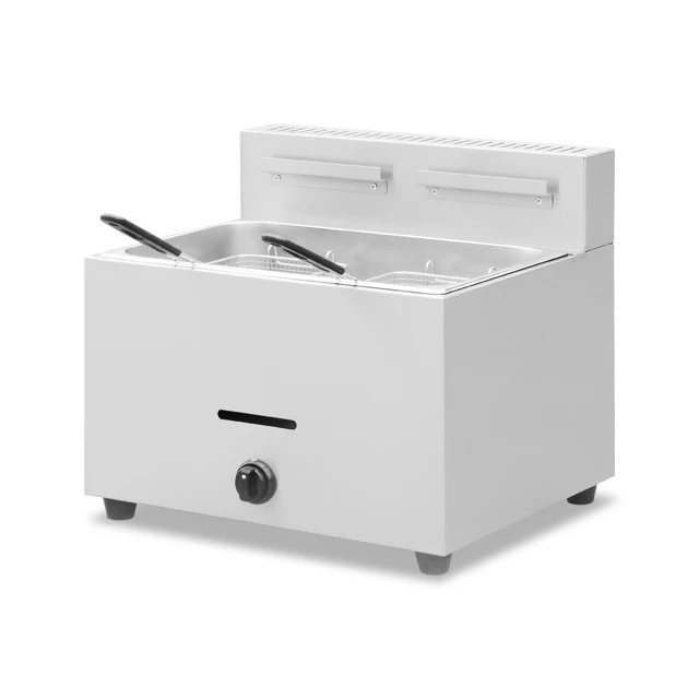 Stainless Commercial Fryer 2023 design Steel Counter Top LPG Gas Deep Fryer with 2 Basket Fried chicken Machine