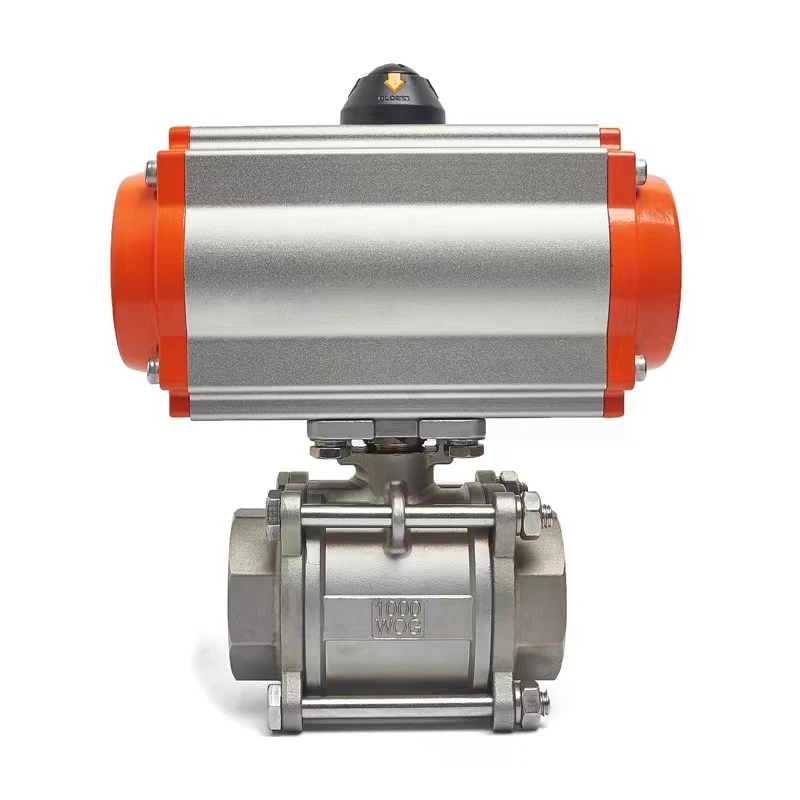 Pneumatic Ball Valve Q611F-16P Pneumatic 304  316 Stainless Steel Three-piece High Temperature Steam Ball  Valve