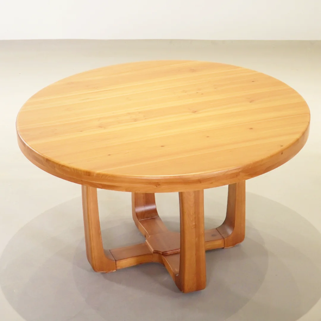 Round Wood Coffee Center Table, Side Table with Storage Open Shelf,2 Tier Solid Wooden Coffee Tables for Living Room