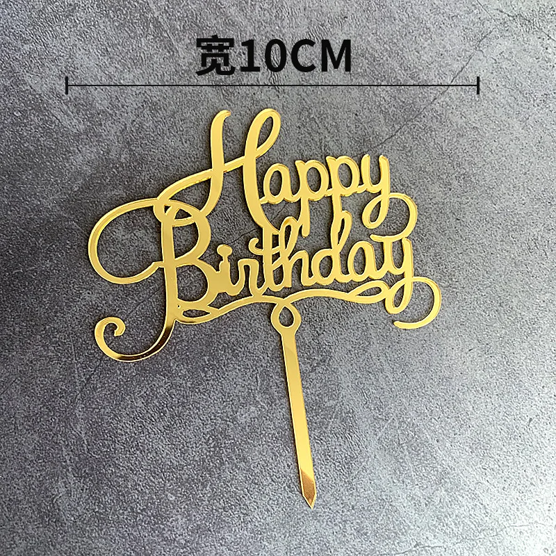 High Quality Mix Styles Acrylic Happy Birthday Cake Topper  Art Letter Happy birthday Cake Topper for Cake Decoration