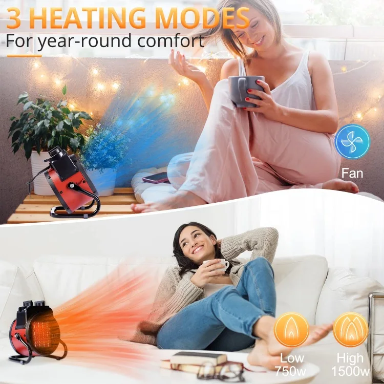 Myriver Custom 5Kw Industrial Portable Ptc Electric Ceramic Air Fan Heater Room Heaters 12 Volts Indoor Outdoor With Thermostat