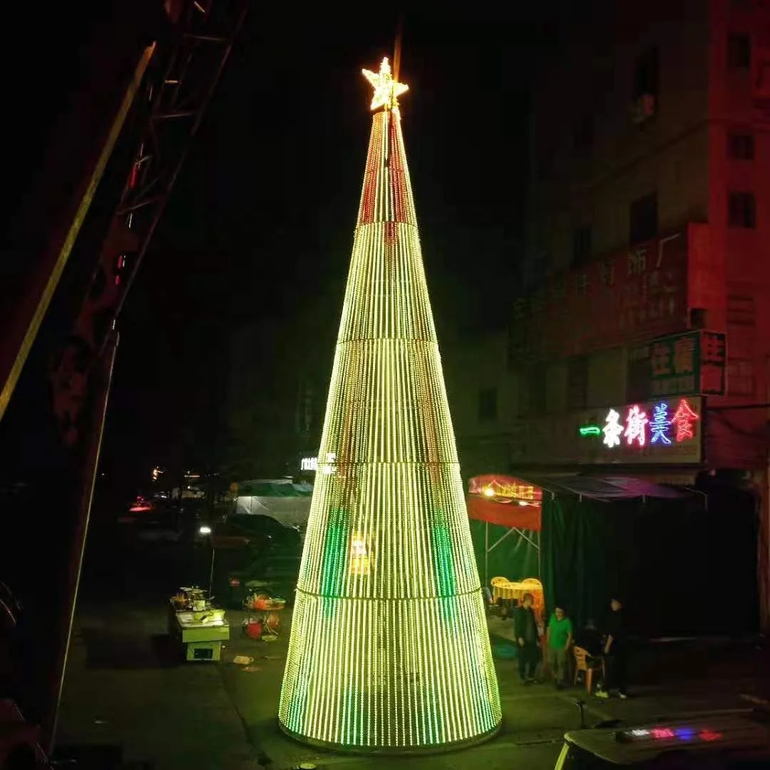 Led rgb pixel christmas tree giant outdoor commercial Christmas tree lighting