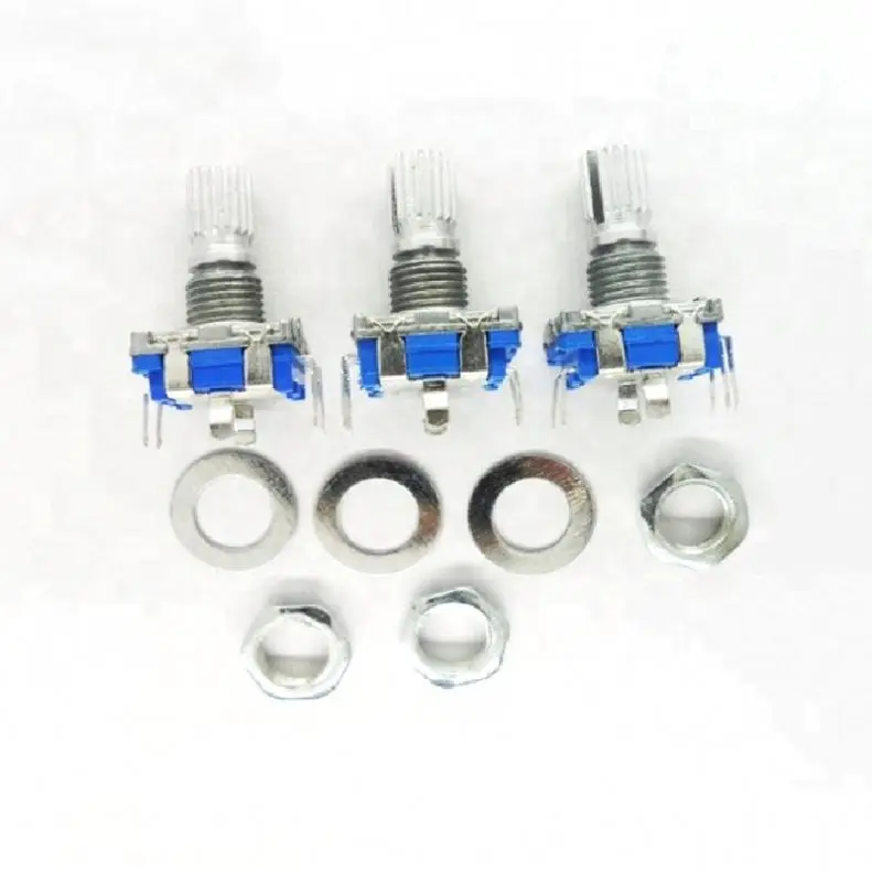 Hot selling Rotary Encoder Coded Switch EC11 Digital Potentiometer With Switch Five-legged Long 15MM Plum