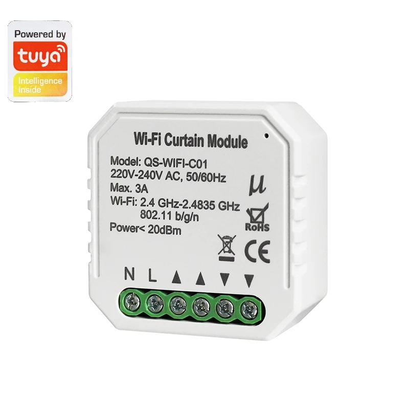 Переключатель для штор Tuya Zigbee Smart Life, Wi-Fi релейный модуль, выключатель для роллерной шторы, с голосовым управлением, Google Home, Amazon Alexa