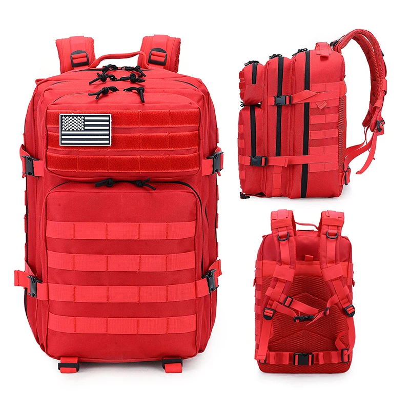 Durable Camouflage Outdoor Survival Camping Hiking Backpacks 45L MOLLE System Tactical Backpack