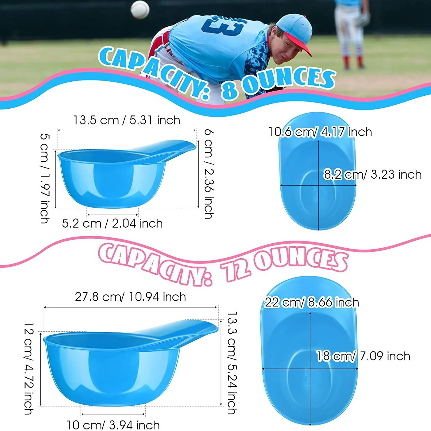 OEM Factory from China Customized Logo Baseball Helmet Sustainable Price-Competitive Promotional Gift Made 72OZ Plastic Teams