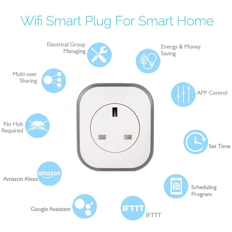 Alexa WIFI Smart APP Voice Timing Remote Control USB Switch EU Plug UK Plug LED Night Lights