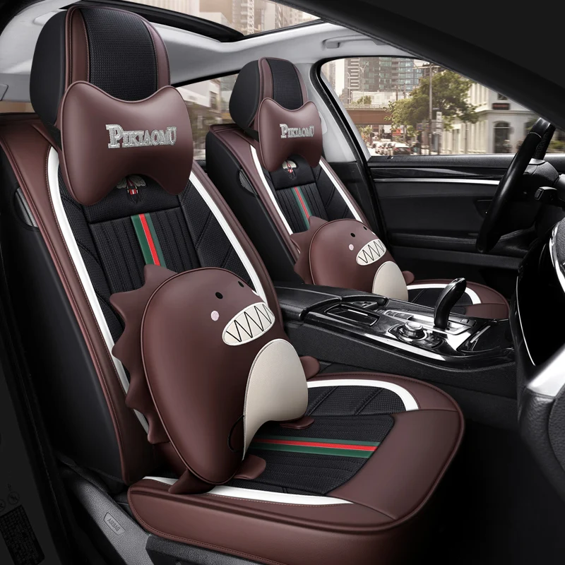 Professional R&D Manufacturer Universal Full Set Leather Cartoon Cute Car Seat Covers