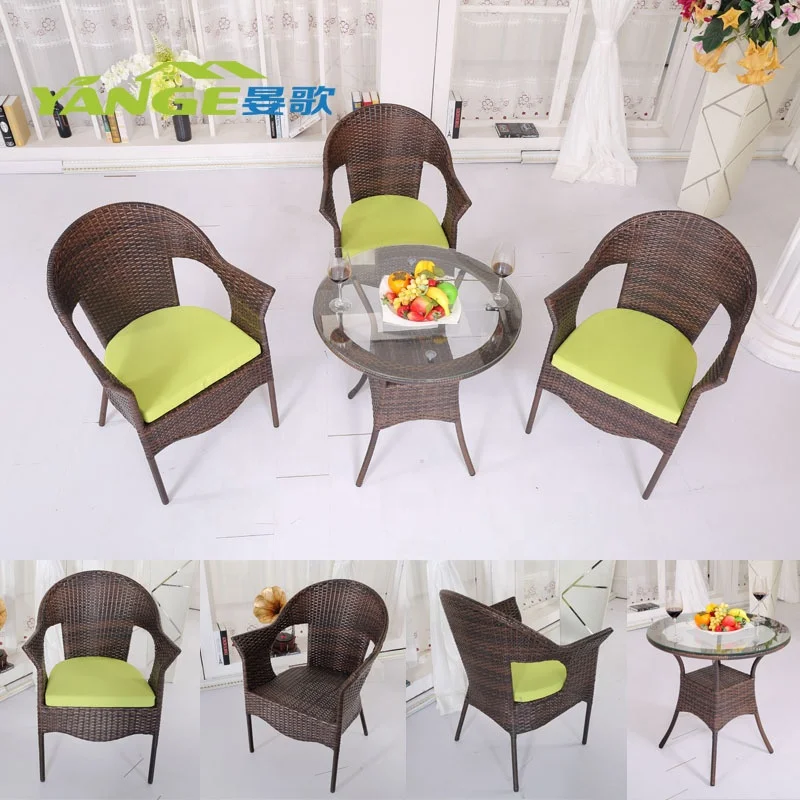 Rattan furniture dining table and chair