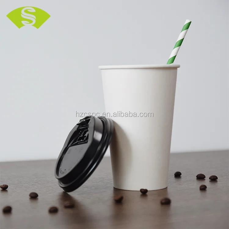 
White Disposable Paper Cups 16 oz Coffee Drink Hot Cup Perfect for Water, Tea, Hot Cocoa 