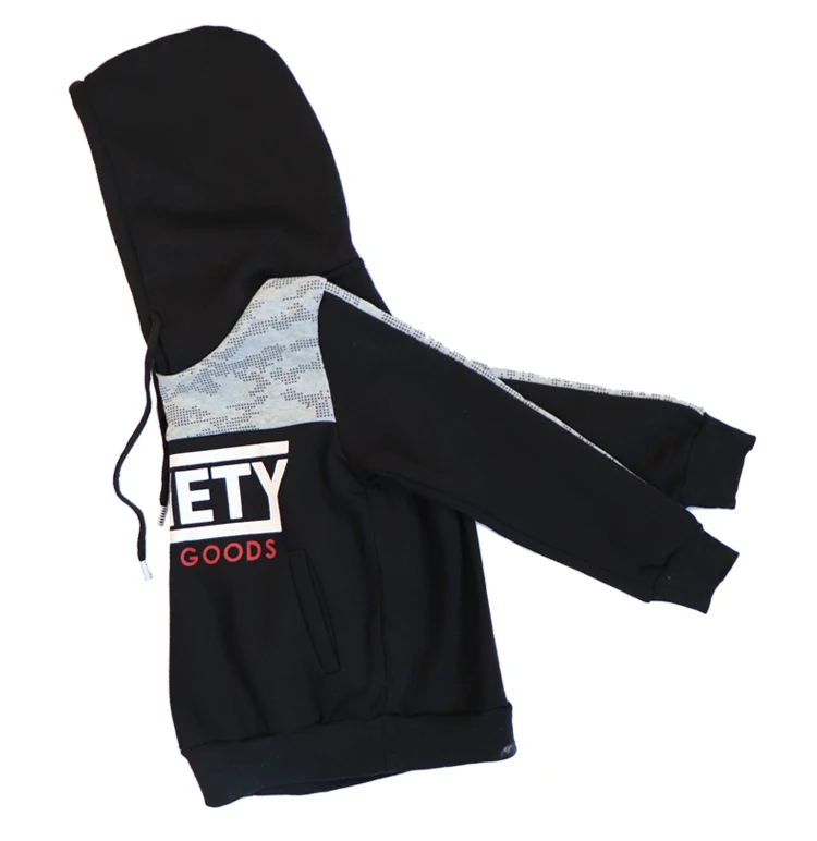 Лидер продаж на Amazon, повседневная Стильная хлопковая теплая одежда на заказ из двух предметов для маленьких мальчиков, комплект с толстовкой и буквенным принтом