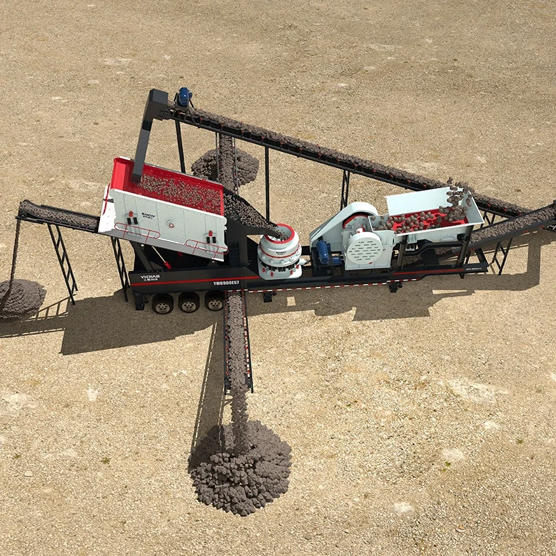 Thailand 60-100 t/h Mobile Crusher For Limestone Granite Basalt Riverstone Andesite Iron ore Ballast Concrete Quartz Barite