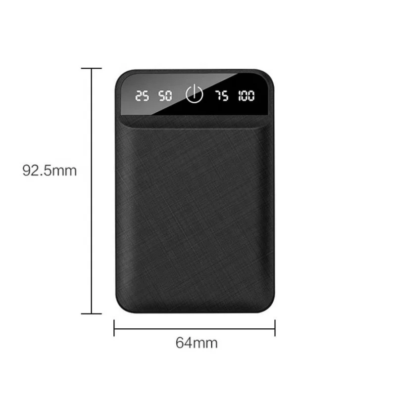 Portable LED Screen Mirror Face USB Fast Charge Power Bank Wallet Mini Pocket 10000mAh Battery Power Bank For Cell Phones