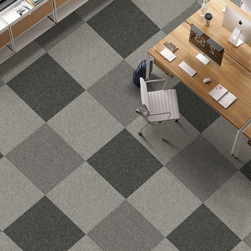 Customized High Quality Modern Machine Tufted Square Floor Stand for Living Room Office Carpet Tiles 50x50