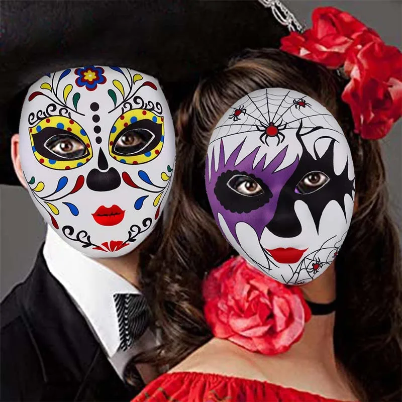 High quality factory wholesale Halloween party masquerade ball hand painted clown masks plastic masks