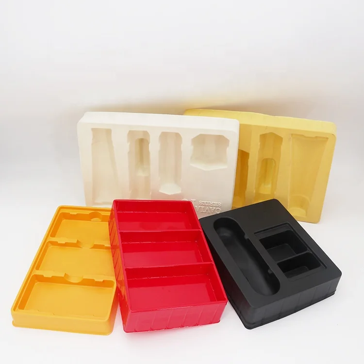 Accept Custom Vacuum Formed Velvet Plastic Wine Bottle Cosmetic Blister Insert Ps Flocking Packaging Tray