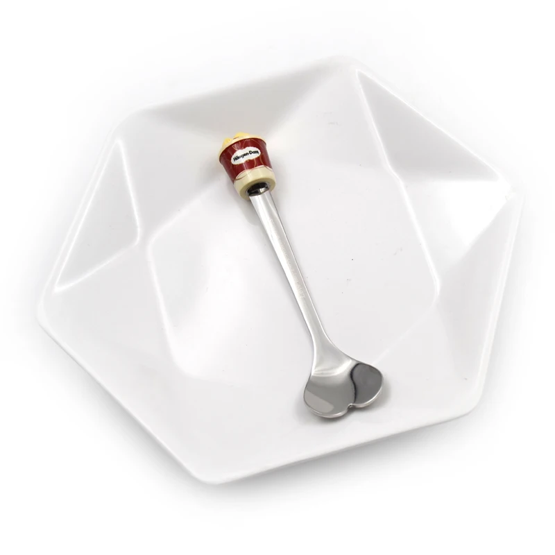 Haagen Dazs-Shape Decorative Dessert Spoon  Heart-Shape Stainless Steel Spoon