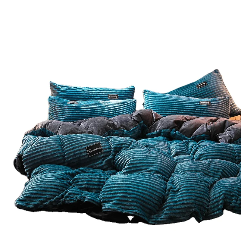 Мягкое зимнее бархатное одеяло из полиэстера, толстое теплое двустороннее бархатное шерстяное одеяло для кровати