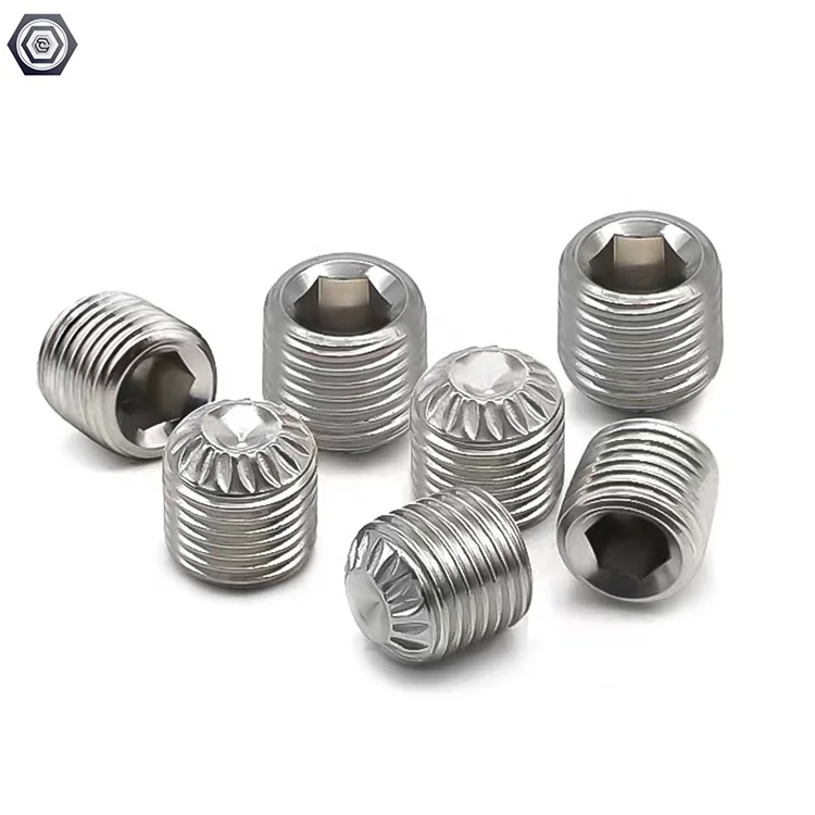 Allen Knurled set screw  DIN916K A2-70 and steel Allen Head Cup Point Socket Set Screw
