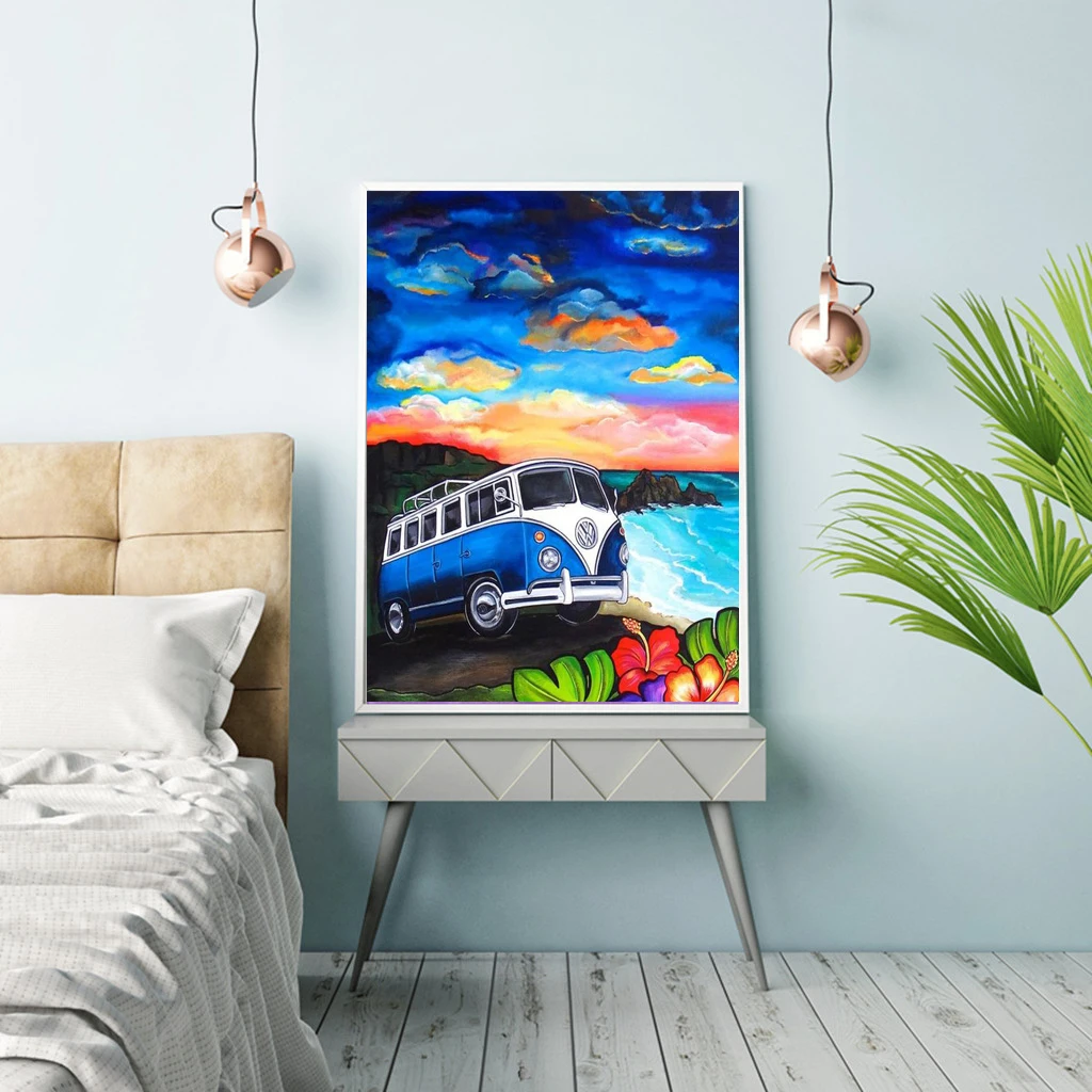 5D Diamond DIY paintings and wa back full drill round drill square drill living room hanging painting Diamond Embroidery painting