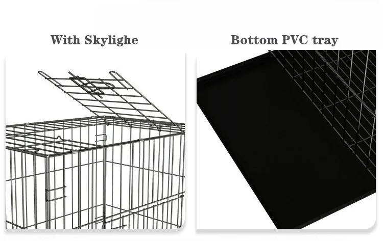 Wholesale Manufacturer 30 36 42 48 Inch Metal Foldable Dog Crates Cage,Metal Folding Dog Cage XXL Black Impact Dog Kennel Crate